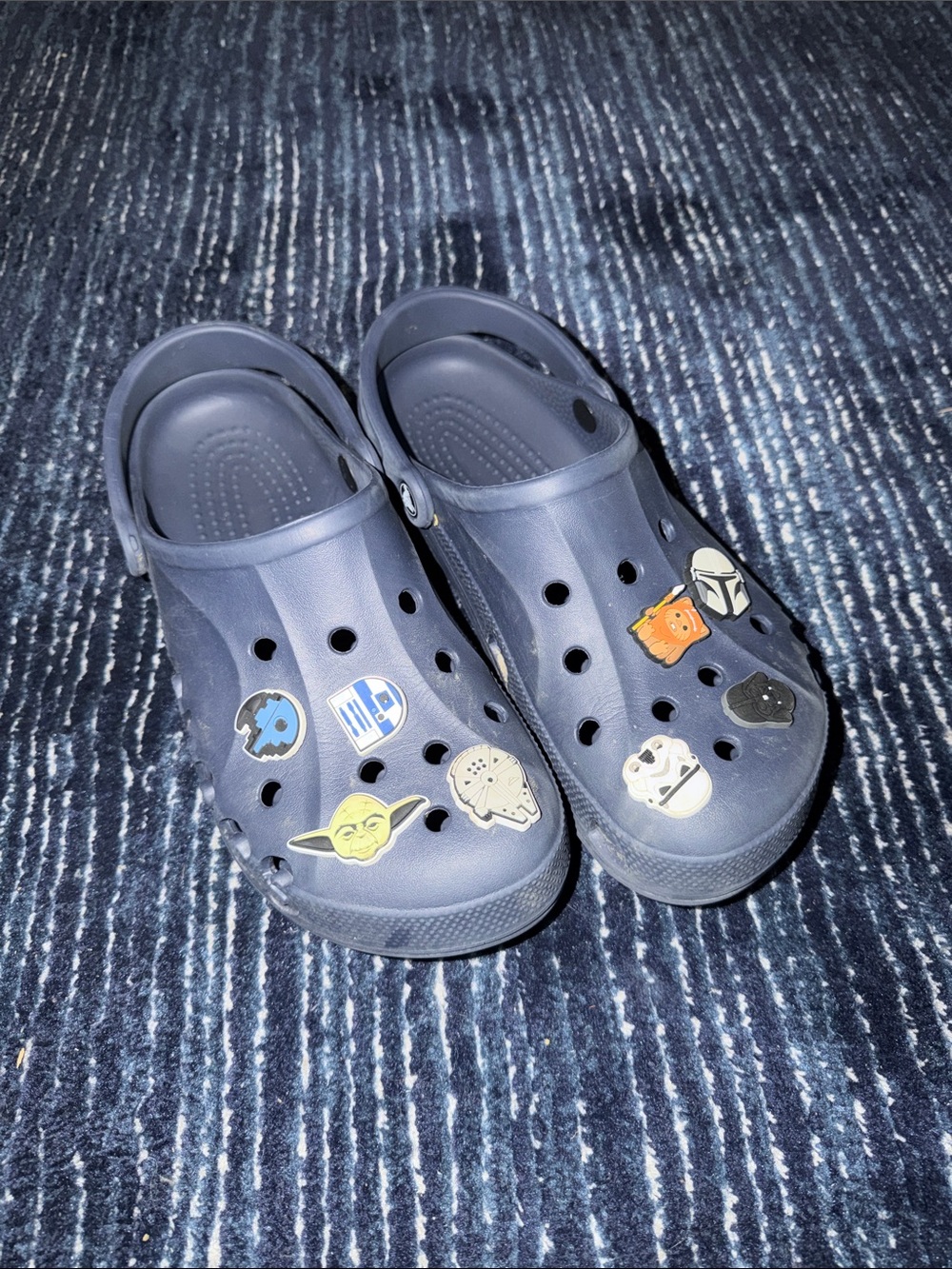 CROCS Navy Blue Classic Clog Sandals with Character Charms